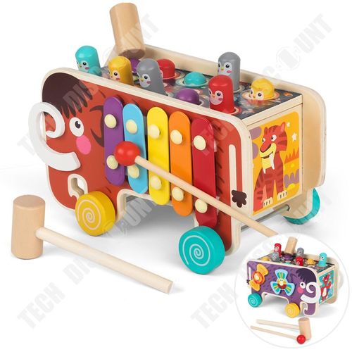 Td® Grand Jouet De Hamster Mammouth En Bois Pour Enfants Jouet Multifonctionnel Puzzle Jouet De Frappe Jouet De Coordination ¿Il-Mai