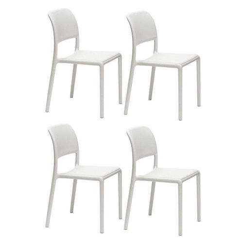 Lot De 4 Chaises River Empilables Design Coloris Blanc.
