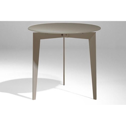Table Basse Ronde Dallas En Verre Dépoli Taupe