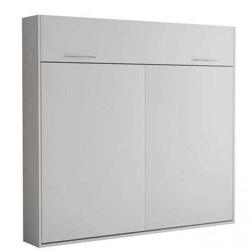 Armoire Lit Escamotable Vertigo Blanc Mat Couchage 160*200 Cm