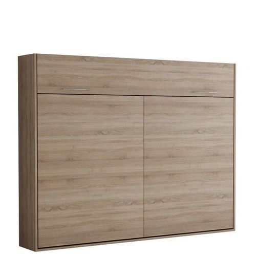 Armoire Lit Escamotable Vertigo Chêne Naturel Couchage 140*200 Cm