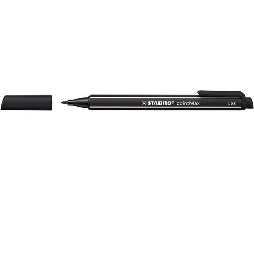Lot De 10 Feutres Stabilo Pointmax Pointe Moyenne 0.8mm Noir