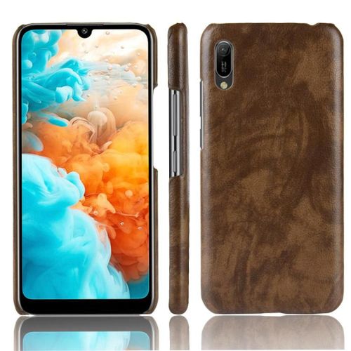 Rétro Étui Pour Huawei Y6 Pro 2019 Rétro Housse De Protection Modèle De Litchi Compatibilité Anti Éraflure - Le Brun