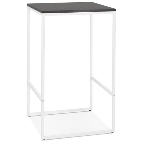 Table Haute Style Industriel 'ortos' Avec Plateau Noir Et Structure Blanche Idéale Pour Les Professionnels