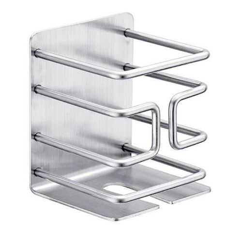 Support de rasoir en acier inoxydable auto-adhésif, montage mural pratique sans poinçonnage, support de rangement de rasoir électrique à domicile pratique