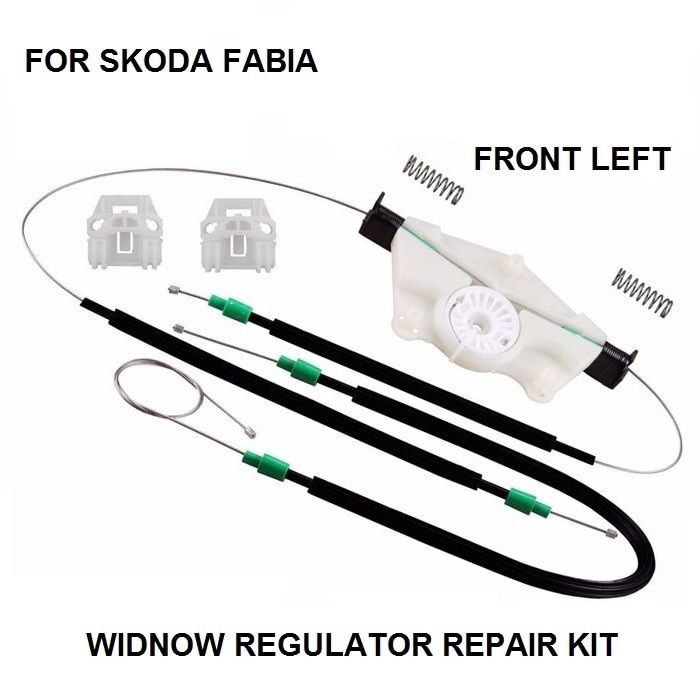 Skoda Fabia 6Y Fenêtre Régulateur Réparation Kit Avec Métal Curseurs Avant Gauche Nsf