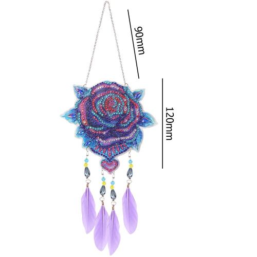 Peinture de diamant à faire soi-même, attrape-rêve, carillons à vent, Kit de mosaïque artisanale en cristal, pendentif, décoration de porte murale