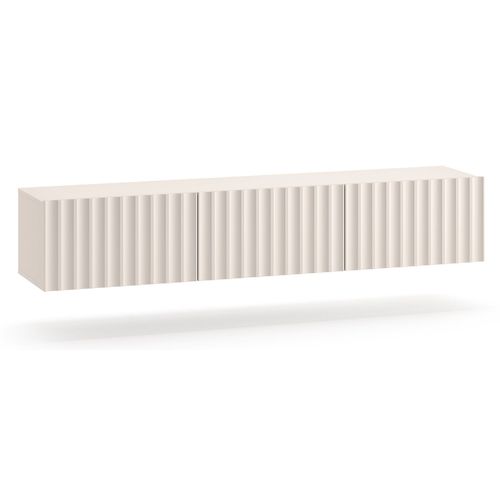 Meuble Tv Suspendu 3 Portes Beige Clair 170 Cm