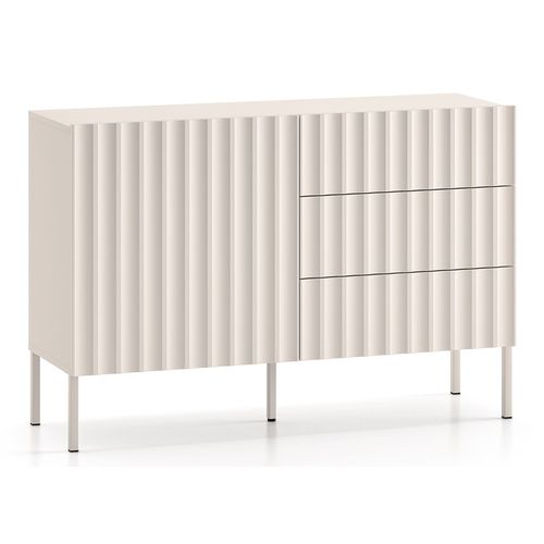 Buffet 3 Tiroirs Beige Clair 113 Cm