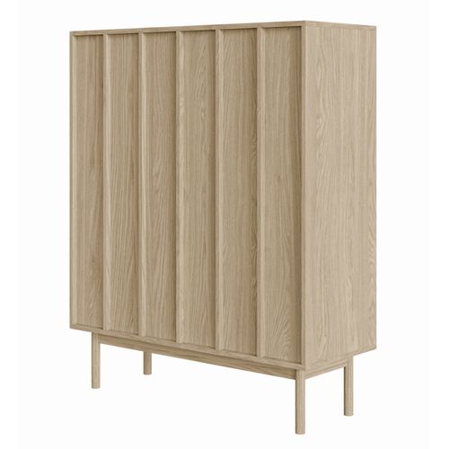 Buffet Haute 2 Portes En Aspect Chêne 100 Cm