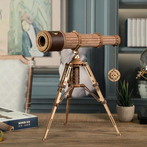 Télescope monoculaire en bois fait à la main, 314 pièces, cadeau 3D stéréo, modèle d'assemblage en bois, enfants adultes, bricolage artisanat, ornements, puzzle Puzz