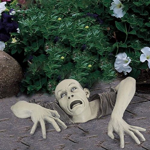 Figurine d'horreur en forme de Zombie, Statue en résine, décor de fête, tête de mort, demi-corps, Mini jouet d'halloween