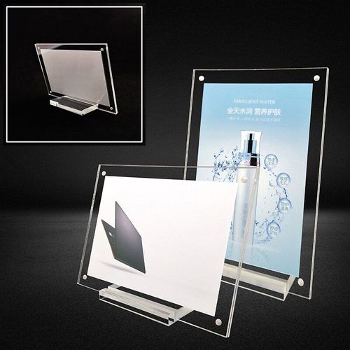 Carte de Table en acrylique, étiquette de prix, présentoir en plexiglas, cadre Photo clair, image avec Base, Plaque de décoration pour la maison, fête, 1 pièce