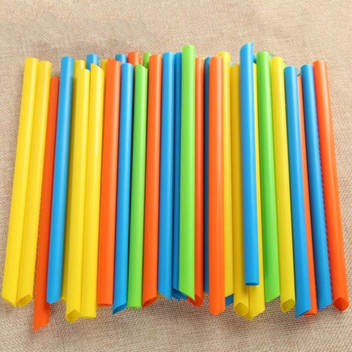Grandes pailles à boire jetables 100mm, 190 pièces, pour Bubble Tea, Smoothie, Milkshake, en PP coloré, fournitures pour fête de mariage