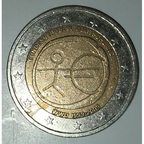 Piece 2 Euros Très Rare Wwu 1999-2009 A