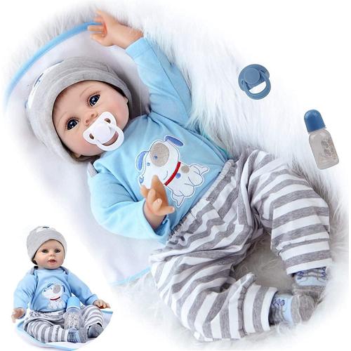 1€02 sur Bébé poupée Silicone complet du corps Simulation réaliste enfants  jouet cadeau 55 cm - Poupée - Achat & prix