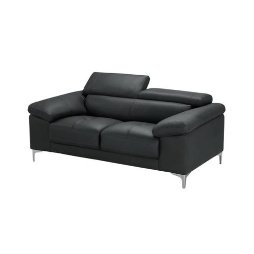 Canapé 2 Places En Cuir Solange - Anthracite