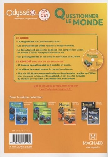 Questionner Le Monde Cp Ce1 Cycle 2 Odysseo Guide Pedagogique 1 Cd Rom Rakuten