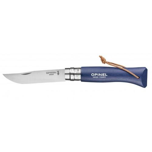 Couteau Opinel N°08 Baroudeur Bleu Fonçé Inox, 8.5 Cm