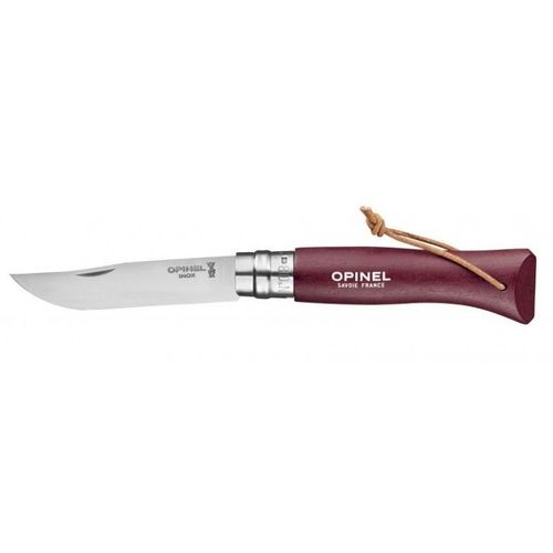 Couteau Opinel N°08 Baroudeur Grenat Inox, 8.5 Cm