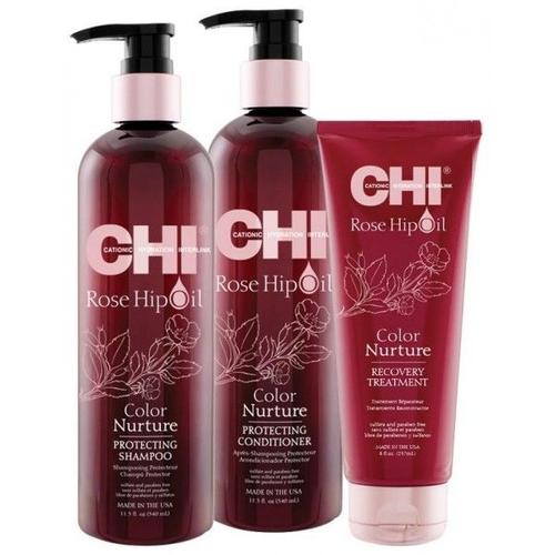 Trio Traitement Réparateur Rose Hip Oil Chi 