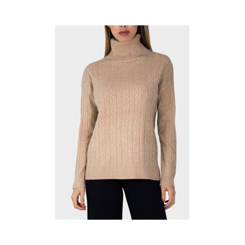 Pull Col Roulé Beige Femme