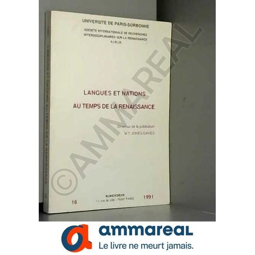 Langues Et Nations Au Temps De La Renaissance