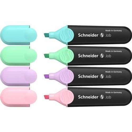 Lot De 4 Surligneurs - Job - Pastel - Schneider