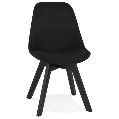 Chaise Design 'willy' En Tissu Et Bois Noir