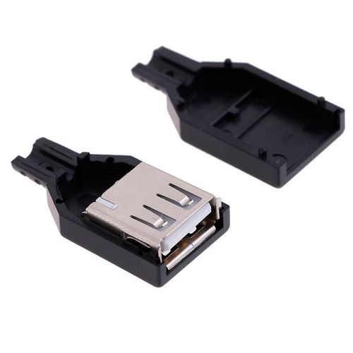 Adaptateur de prise USB Type A femelle à 4 broches, connecteur USB avec couvercle en plastique, 10 pièces
