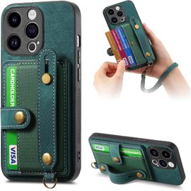 Bracelets Coque Pour Oppo A93 5g - Lanyard Étui Portefeuille Carte Fentes Arrière Poche Antichoc Rotatif Support Housse Protect Cover Pour Oppo A93 5g / Oppo A74 5g / Oppo A54 5g [D9] -Green