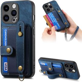 Bracelets Coque Pour Oppo A93 5g - Lanyard Étui Portefeuille Carte Fentes Arrière Poche Antichoc Rotatif Support Housse Protect Cover Pour Oppo A93 5g / Oppo A74 5g / Oppo A54 5g [D9] -Blue