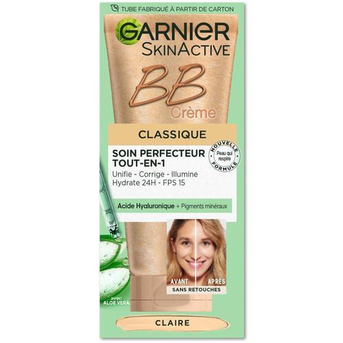 Garnier Bb Crème Light 50 Ml - Crème Quotidienne 5 - En - 1 - Pour Un Effet Peau De Bébé En 30 Secondes - 5 Bénéfices : Hydratation 24h, Unifie Le Teint, Corrige Ridules & Imperfections, Ravive L Éclat 