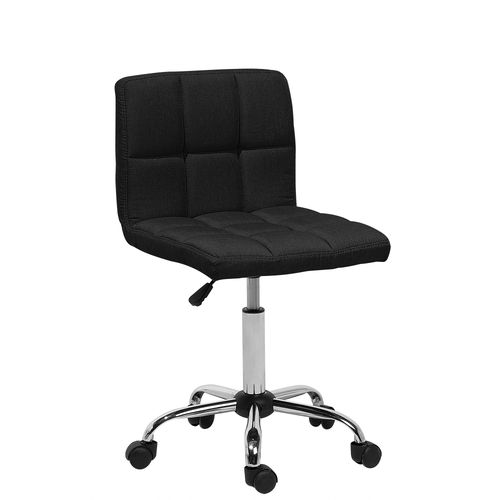 Chaise À Roulettes En Tissu Noir Marion