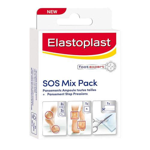 Elastoplast Sos Mix Pack Ampoules -Boîte De 6 Pansements -4 Tailles Différentes - Elastoplast - Pansements Pieds 