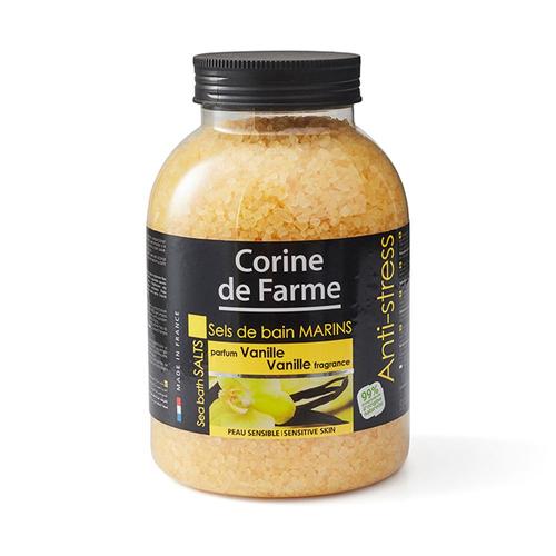 Corine De Farme - Sels De Bain Marins - Anti-Stress - Parfum Vanille -Format 1,3 Kg - Made In France 