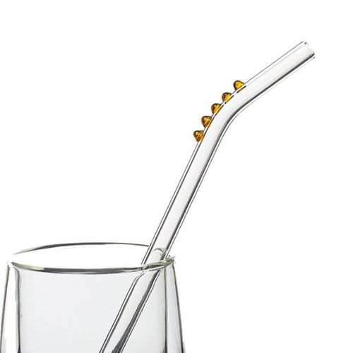 Pailles en verre transparentes réutilisables, élégantes, pour café, Milkshakes, boissons glacées