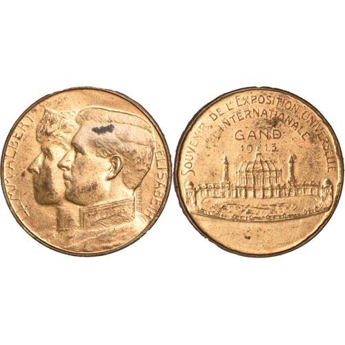 Belgique - Médaille - Rare - 1913 - Souvenir De L'exposition Universelle Internationale De Gand - Albert Elisabeth - B200