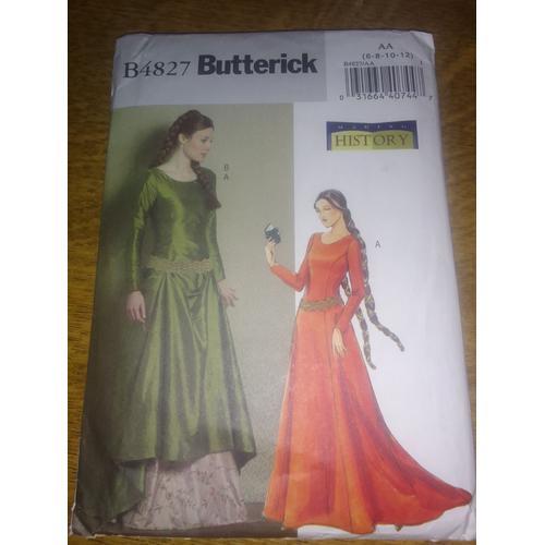 B4827 Butterick Patron Robe Et Ceinture Médiévales