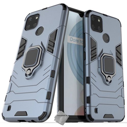 Housse Etui Coque Rigide Anti Choc Pour Realme C21-Y / C25y + Film Ecran - Bleu Fonce