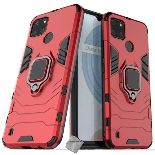 Housse Etui Coque Rigide Anti Choc Pour Realme C21-Y / C25y + Film Ecran - Rouge