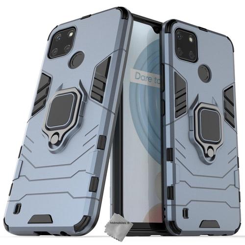 Housse Etui Coque Rigide Anti Choc Pour Realme C21-Y / C25y + Verre Trempe - Bleu Fonce