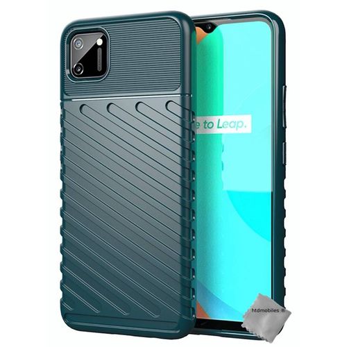 Housse Etui Coque Silicone Gel Thunder Pour Realme C11 2021 + Film Ecran - Vert