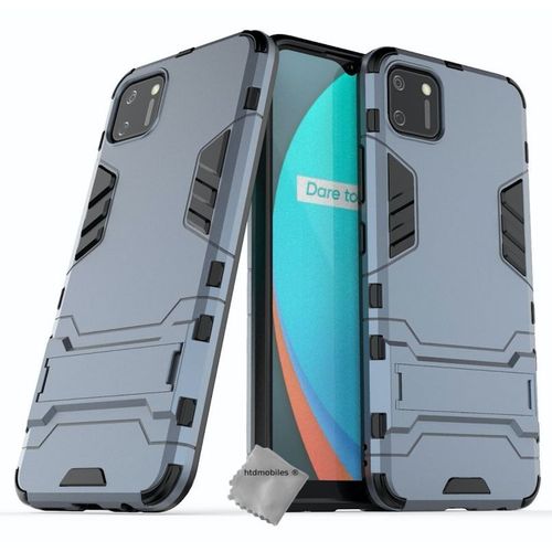 Housse Etui Coque Rigide Anti Choc Pour Realme C11 2021 + Film Ecran - Bleu Fonce