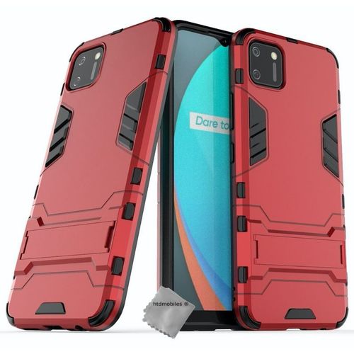 Housse Etui Coque Rigide Anti Choc Pour Realme C11 2021 + Verre Trempe - Rouge
