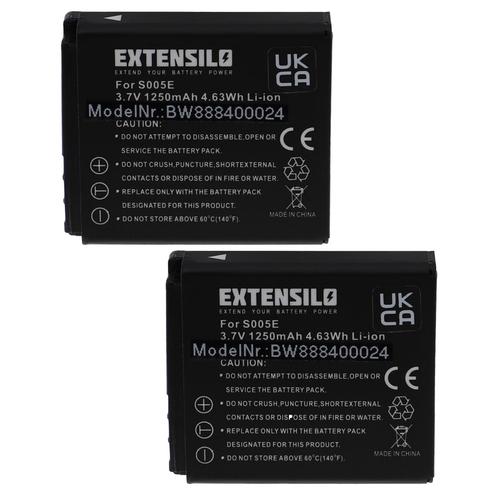 EXTENSILO 2x Batteries compatible avec Ricoh GR Digital IV appareil photo, reflex numérique (1250mAh, 3,7V, Li-ion)