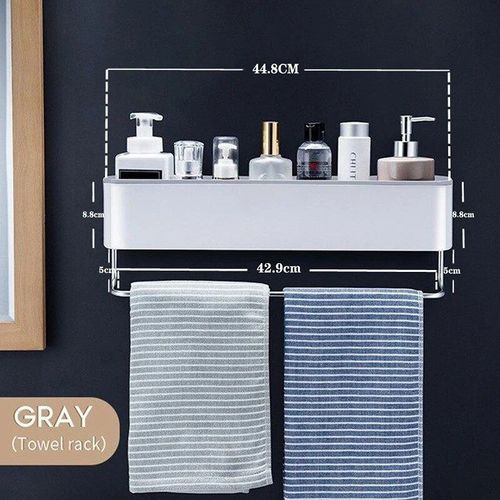 Étagère Wc Avec Porte-Serviettes,Caddie De Douche,Shampoing Mural,Rangement De Salle De Bain,Cuisine,Accessoires,Pas De Propositions,T1 - Type Gray B01