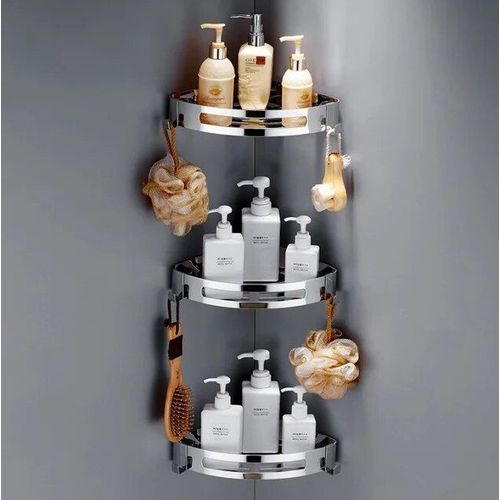 Support De Douche Mural En Acier Inoxydable T1 304,Quincaillerie Pour Étagères,Triangle D'angle,Accessoires Sans Poinçon - Type Triangle-Triple Tier