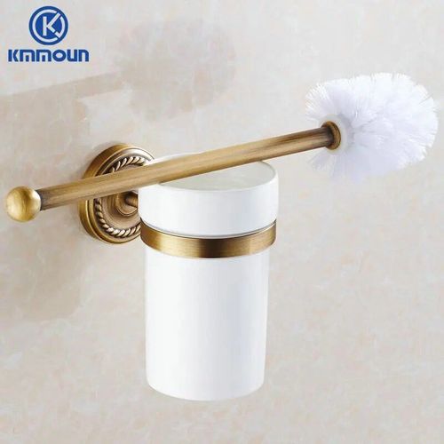 Laiton Antique Brossé Accessoires De Salle De Bain Étagère À Serviettes Porte-Serviettes Porte-Papier Tissu Crochet Porte-Savon Porte-Gobelet Support De Toilette - Type Only Toilet Brush
