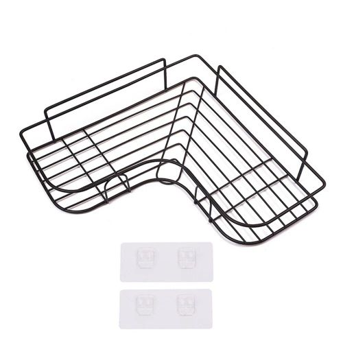 HOShelf-Étagères de Douche en Fer,Rangement de Shampooing,Support Cosmétique T1,Fixation Murale,EvaluHardware - Type Triangle black